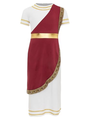 Agoky Jungen Antike Griechische Historische Kostüme Toga Kleid Kurzarm Tunika Römer Gladiator Cosplay Halloween Verkleidung Weinrot 170 Agoky Jungen Antike Griechische Historische Kostüme Toga Kleid Kurzarm Tunika Römer Gladiator Cosplay Halloween Verkleidung Weinrot 170 von Agoky