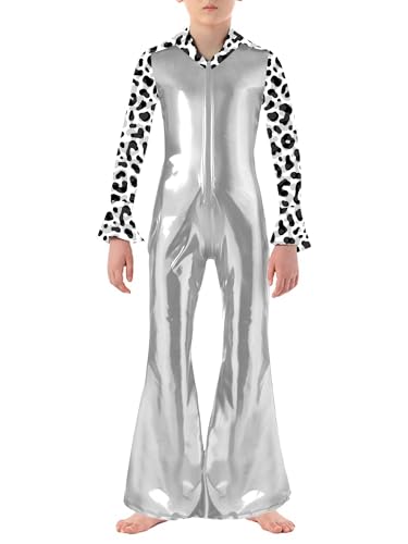 Agoky Kinder Disco Outfits Jungen Metallic Ganzkörperanzug Langarm Jumpsuit Overall mit Retro 70er Jahre Pants Einteiler Flare Ärmel Hosenanzug Glitzer Body Agoky Kinder Disco Outfits Jungen Metallic Ganzkörperanzug Langarm Jumpsuit Overall mit Retro 70er Jahre Pants Einteiler Flare Ärmel Hosenanzug Glitzer Body von Agoky