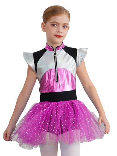 Agoky Mädchen Alien Kostüm Metallic Kleider mit Tutu Rock Glänzend Ballettkleid Tanzkleid Halloween Fasching Cosplay Outfits Hot Pink B 170 Agoky Mädchen Alien Kostüm Metallic Kleider mit Tutu Rock Glänzend Ballettkleid Tanzkleid Halloween Fasching Cosplay Outfits Hot Pink B 170 von Agoky