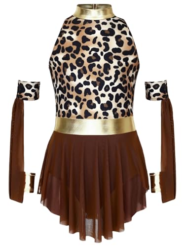 Agoky Mädchen Höhlenfrau Kostüm Prinzessin aus der Steinzeit Ärmelloses Neckholder Kleider Leoparden Print Tanzkleider mit Armbändern Cosplay Outfits Agoky Mädchen Höhlenfrau Kostüm Prinzessin aus der Steinzeit Ärmelloses Neckholder Kleider Leoparden Print Tanzkleider mit Armbändern Cosplay Outfits von Agoky