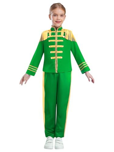 Agoky Mädchen Jungen Festlich Anzug Set Prinz Militärische Uniformen aus Zirkus Jacke Lange Hose Weihnachten Fasching Karneval Cosplay Outfits Grün 134-140 Agoky Mädchen Jungen Festlich Anzug Set Prinz Militärische Uniformen aus Zirkus Jacke Lange Hose Weihnachten Fasching Karneval Cosplay Outfits Grün 134-140 von Agoky