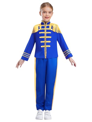 Agoky Mädchen Jungen Festlich Anzug Set Prinz Militärische Uniformen aus Zirkus Jacke Lange Hose Weihnachten Fasching Karneval Cosplay Outfits Königsblau 110-116 Agoky Mädchen Jungen Festlich Anzug Set Prinz Militärische Uniformen aus Zirkus Jacke Lange Hose Weihnachten Fasching Karneval Cosplay Outfits Königsblau 110-116 von Agoky