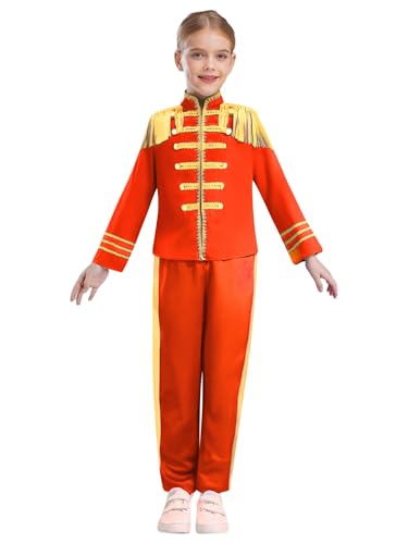 Agoky Mädchen Jungen Festlich Anzug Set Prinz Militärische Uniformen aus Zirkus Jacke Lange Hose Weihnachten Fasching Karneval Cosplay Outfits Rot 122-128 Agoky Mädchen Jungen Festlich Anzug Set Prinz Militärische Uniformen aus Zirkus Jacke Lange Hose Weihnachten Fasching Karneval Cosplay Outfits Rot 122-128 von Agoky