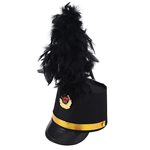 Agoky Kinder Erwachsene Marschieren Band Hut mit Feder Deko Nussknacker Drummer Hut Trommlermütze Performance Kopfabdeckung Cosplay Halloween Schwarz B One Size Agoky Kinder Erwachsene Marschieren Band Hut mit Feder Deko Nussknacker Drummer Hut Trommlermütze Performance Kopfabdeckung Cosplay Halloween Schwarz B One Size von Agoky
