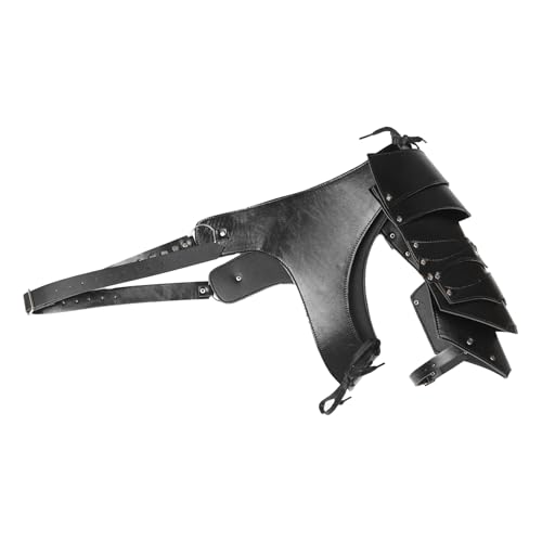 Agoky Mittelalterliche Einzelne Schulterrüstung Kunstleder Schultergurt Einstellbare Brust Harness Schulter Panzer Cosplay Zubehör Schwarz A One Size Agoky Mittelalterliche Einzelne Schulterrüstung Kunstleder Schultergurt Einstellbare Brust Harness Schulter Panzer Cosplay Zubehör Schwarz A One Size von Agoky