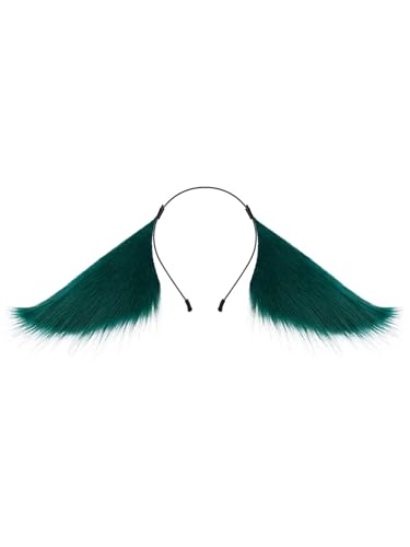 Agoky Plüsch Tierohr geformt Stirnband Hase/Fuchs Lop Ears Haarreif für Geburtstage Party Grün One Size von Agoky
