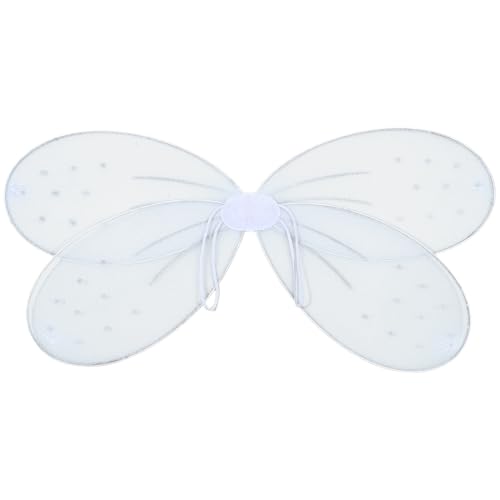 Agoky Süße Schmetterlingsflügel für Frauen Mädchen Halloween Fee Elfenflügel Prinzessin Verkleidung Kostüm Weiß One Size von Agoky