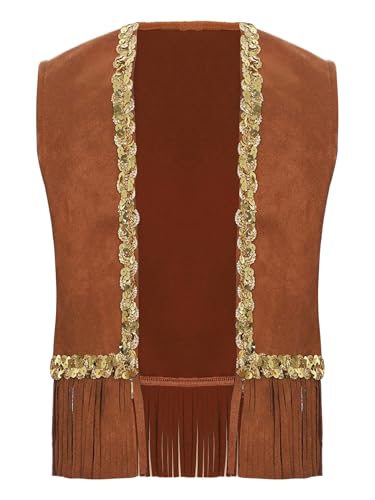 Agoky Unisex Kinder Cowboy Kostüm Western Weste Pailletten Saum Gilet mit Fransen Halloween Fasching Karneval Motto Party Outfits Braun 134-140 Agoky Unisex Kinder Cowboy Kostüm Western Weste Pailletten Saum Gilet mit Fransen Halloween Fasching Karneval Motto Party Outfits Braun 134-140 von Agoky
