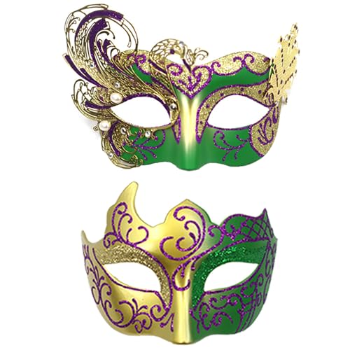 Agoky Venezianische Maske mit Stock Gesichtsmasken Glänzend Maskerade Maske Sexy Augenmaske Karneval Festival Prom Karneval Party Cosplay Typ C One Size von Agoky