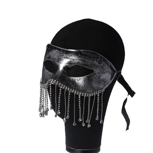 Agoky Vintage Venezianische Maske Halb Gesichtsmasken mit selbst gebundenen Riemen Augemaske Maskerade Maske Fasching Mottoparty Silber A One Size Agoky Vintage Venezianische Maske Halb Gesichtsmasken mit selbst gebundenen Riemen Augemaske Maskerade Maske Fasching Mottoparty Silber A One Size von Agoky