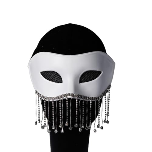 Agoky Vintage Venezianische Maske Halb Gesichtsmasken mit selbst gebundenen Riemen Augemaske Maskerade Maske Fasching Mottoparty Weiß A One Size Agoky Vintage Venezianische Maske Halb Gesichtsmasken mit selbst gebundenen Riemen Augemaske Maskerade Maske Fasching Mottoparty Weiß A One Size von Agoky