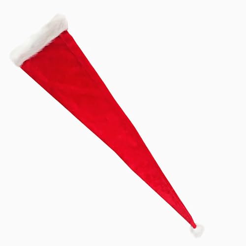 Agoky Weihnachtsmütze 86cm / 155cm Rot Nikolausmütze Extra Lang Santa-Hut Weihnachtsfeier Kopfbedeckung für Cosplay Weihnachten Neujahr Karneval Requisiten Rot Erwachsene One Size von Agoky