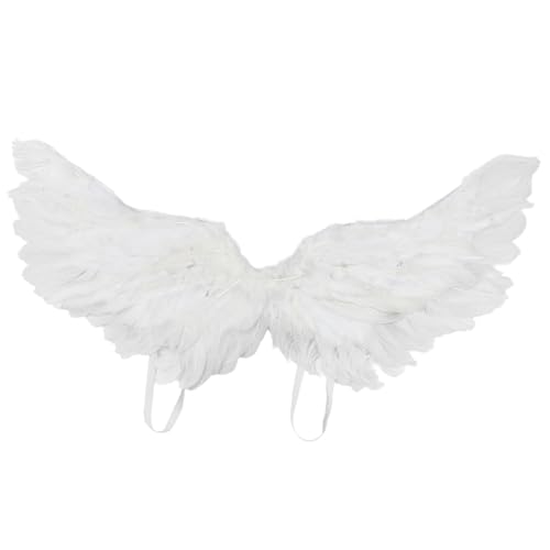 Agoky Weiße Engel- und schwarze Engelsflügel Realistische Federflügel Kostüme für Halloween-Party Weiß 60 * 35cm Einheitsgröße Agoky Weiße Engel- und schwarze Engelsflügel Realistische Federflügel Kostüme für Halloween-Party Weiß 60 * 35cm Einheitsgröße von Agoky