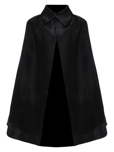 Agoky Zauberer Umhang für Kinder Vampir Umhang Hexenumhang Halloween Zauberer Show Umhang Schwarz One Size von Agoky