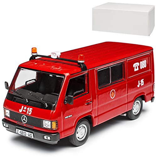 Mercedes-Benz 100-180 D Transporter Kasten Rot Feuerwehr 1988-1995 1/43 Ixo Modell Auto von Agostini