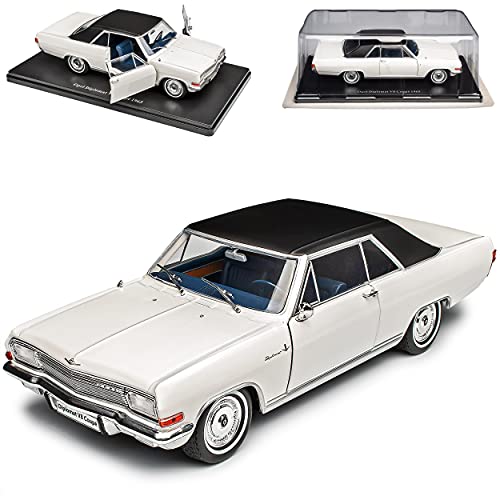 Agostini Opel Diplomat V8 Cooupe Weiss mit Schwarz 1964-1967 Mit Sockel 1/24 Modell Auto Modellcarsonline Modell Auto von Agostini