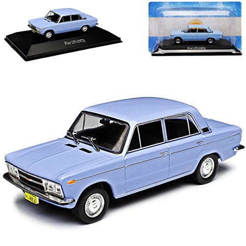 FIAT 125 Limousine Hell Blau 1967-1972 mit Sockel 1/43 DeAgostini Modell Auto von Agostini