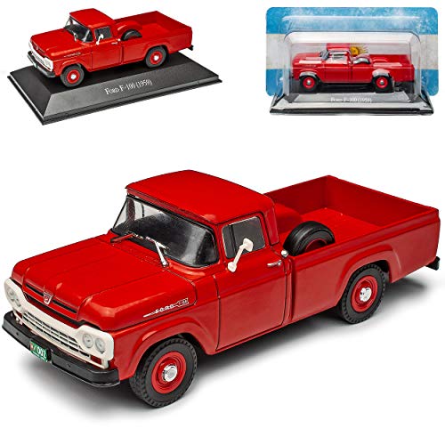 Ford F-100 Pick-Up 1959 Rot mit Sockel 1/43 DeAgostini Modell Auto mit individiuellem Wunschkennzeichen von Agostini