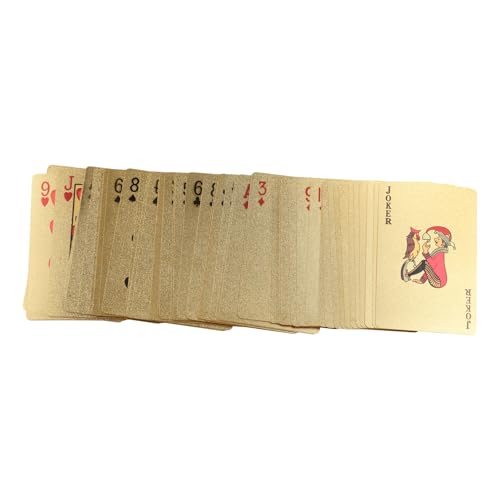 Agwuoetr 1 StüCke 24 Karat Gold Spiel Karten Kunststoff Poker Spiel Deck Folie Poker Pack Karten wasserdichte Karte von Agwuoetr