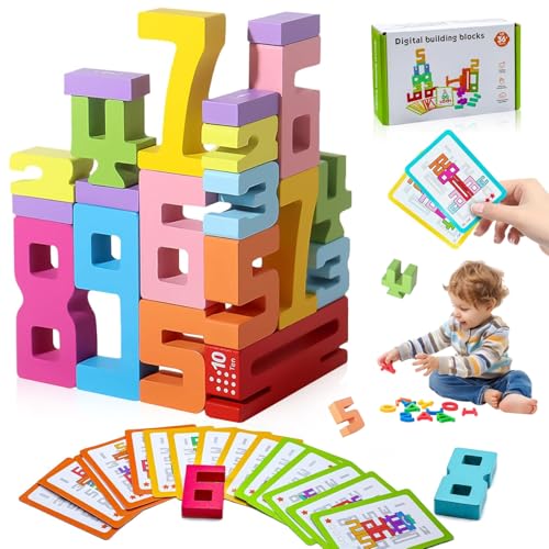 20 Stück Numberblocks, Bausteine Ab 3 Jahre, Zahlenbausteine ​​aus Holz, Holzbausteine Bauklötze, Digital Building Blocks, Holz Zahlenblock Spielzeug Set Für Jungen Und Mädchen von Ahaimy