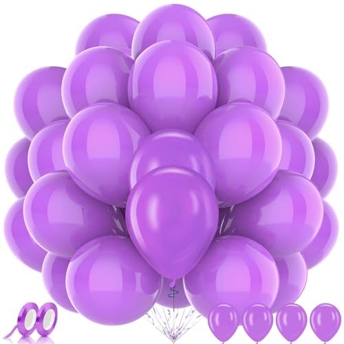 AhfuLife 100Stück Luftballons Lila Geburtstag, 10 Farben Helium Lila Luftballons Premium, Ballon Girlande für Faschings, Klassenzimmer, Hochzeit, Garten, Abschlussball Deko AhfuLife 100Stück Luftballons Lila Geburtstag, 10 Farben Helium Lila Luftballons Premium, Ballon Girlande für Faschings, Klassenzimmer, Hochzeit, Garten, Abschlussball Deko von AhfuLife