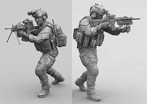 1/16 U.S. Commando Soldier Resin Model Kit Unbemalt und unmontiert Figur Resin Model Kit (2 Figuren) // J6Y0T1 von Ahowse