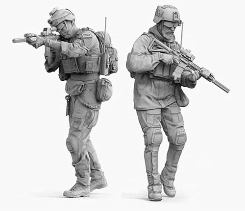 1/16 U.S. Commando Soldier Resin Model Kit Unbemalt und unmontiert Figur Resin Model Kit (2 Figuren) // J6Y0T2 von Ahowse