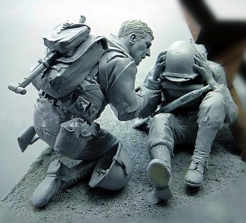 1/16 WWII Normandy U.S. Soldiers Resin Modellbausatz Unbemalt und unmontiert Resin Modellteile (2-Personen)//5R0C-1 von Ahowse