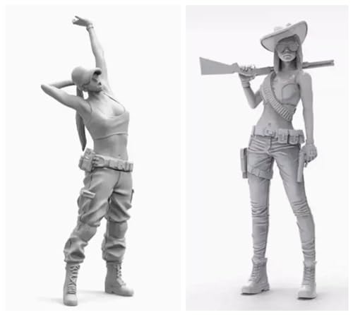 1/20 Sci-Fi Agent Woman Warrior Resin Model Kit Unbemalt und unmontiert Resin Modellteile (2-Personen) // 7V0K-10 von Ahowse