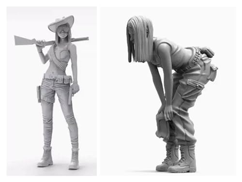 1/20 Sci-Fi Agent Woman Warrior Resin Model Kit Unbemalt und unmontiert Resin Modellteile (2-Personen) // 7V0K-14 von Ahowse