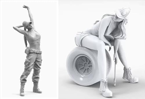1/20 Sci-Fi Agent Woman Warrior Resin Model Kit Unbemalt und unmontiert Resin Modellteile (2-Personen) // 7V0K-8 von Ahowse