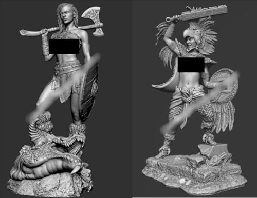 1/32 Ancient Tribal Female Warrior Soldier Resin Model Kit Unbemalt und unmontiert Figur Resin Model Kit (2 Figuren) // J6Y4T3 von Ahowse