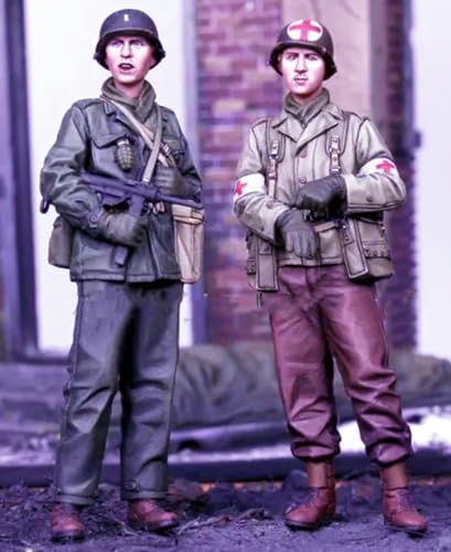 1/35 Amerikanischer Soldat des Zweiten Weltkriegs Resin Modellbausatz Unbemalte und unmontierte Resin Modellteile (2 Personen)//9Y7F-2 von Ahowse