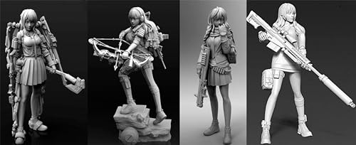 1/35 Sci-Fi Agentin weiblicher Soldat Resin Modellbausatz unbemalt und unmontiert Resin Modellteile (4 Personen) //1D5w-1 von Ahowse