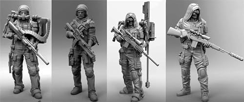 1/35 Sci-Fi Mechanischer Soldat Resin Modellbausatz Unbemalte und unmontierte Resin Modellteile (4 Personen) //2D5w-1 von Ahowse