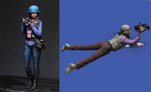 1/35 Sci-Fi Photographer Female Soldier Resin Soldier Model Kit Unbemalt und unmontiert Soldier Resin Model Kit (2 Personen)//x1U3A8 von Ahowse