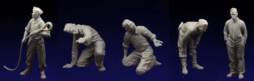 1/35 WWII Deutscher Panzersoldat Resin Modellbausatz Unbemalt und unmontiert Resin Modellteile (5 Personen, Keine Panzer) // 7R0w-5 von Ahowse