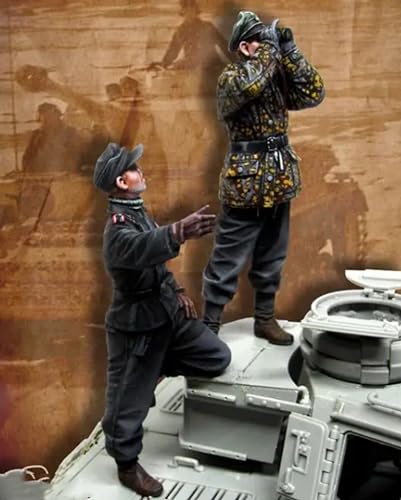 1/35 WWII Deutscher Panzersoldat Resin Modellbausatz Unbemalte und unmontierte Resinteile (2 Mann, Keine Panzer) // 9P6q-3 von Ahowse