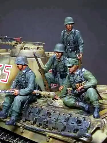 1/35 WWII Deutscher Panzersoldat Resin Modellbausatz unlackiert und unmontiert Resin Modellteile (4 Mann) // 5Y7F-2 von Ahowse