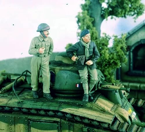 1/35 WWII French Tank Soldier Resin Model Kit Unbemalte und unmontierte Resin Modellteile (2 Männer, kein Panzer) //1X7z-1 von Ahowse
