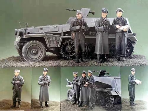 1/35 WWII German Car Driver Soldier Resin Model Kit Unbemalt und unmontiert Resin Model Parts (3 Men, Car) //5X7z-4 von Ahowse