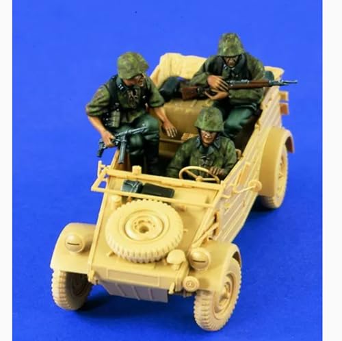 1/35 WWII German Car Driver Soldier Resin Model Kit Unbemalt und unmontiert Resin Model Parts (3 Men, Car) //5X7z-8 von Ahowse