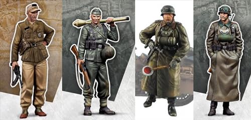 1/35 WWII German Soldier Resin Model Kit Unbemalte und unmontierte Resin Modellteile (4 Personen) //8D5w-15 von Ahowse