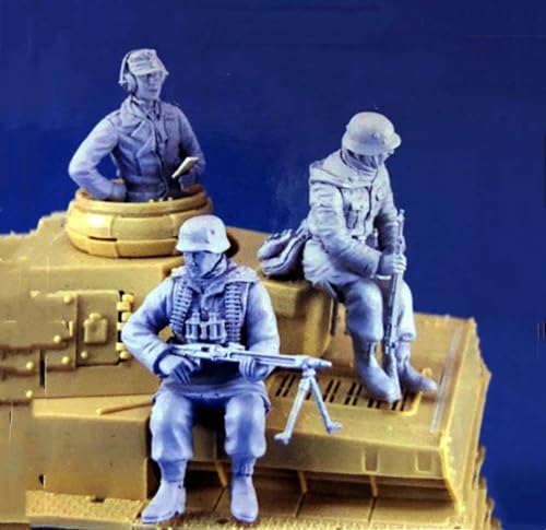 1/35 WWII German Tank Soldier Resin Model Kit Unbemalte und unmontierte Resin Modellteile (3 Männer, Keine Panzer) //9X3z-1 von Ahowse
