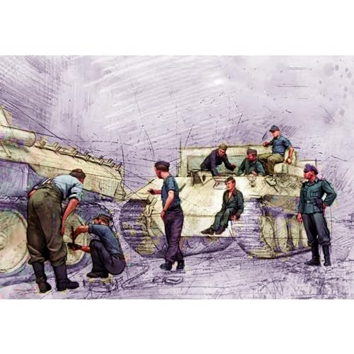 1/35 WWII German Tank Soldier Resin Model Kit Unbemalte und unmontierte Resin Modellteile (8 Figuren, Keine Panzer) // 7R0w-1 von Ahowse
