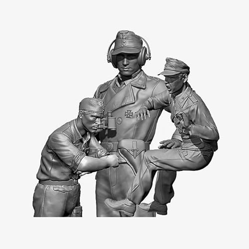 1/35 WWII Panzersoldat Resinmodellbausatz Unbemalter und unmontierter Soldat Resinmodellbausatz (3-Personen, ohne Panzer) // L8R4A1 von Ahowse