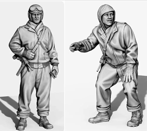 1/35 WWII Soldier Resin Model Kit Unbemalte und unmontierte Resin-Modellteile und Komponenten (2-Personen)//8R1C-2 von Ahowse