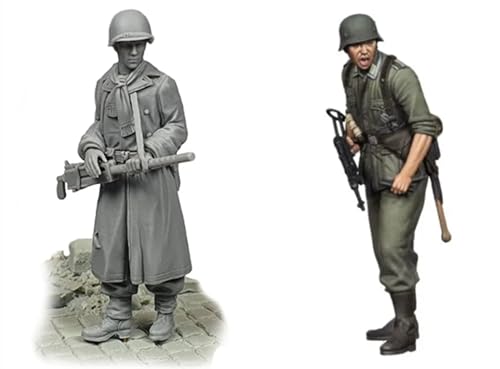 1/35 WWII Soldier Resin Model Kit Unpainted and Unassembled Soldier Resin Model Kit (2 Men)//X9u3S6l von Ahowse
