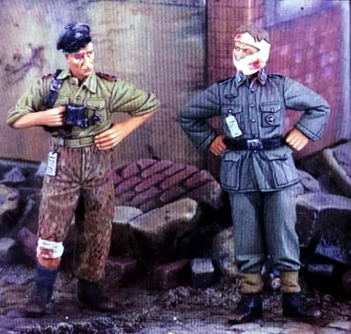 1/35 WWII Soldier Resin Soldier Model Kit Unbemalt und unmontiert Soldier Resin Model Kit (2 Figuren, ohne Szene) //o9J6A25 von Ahowse