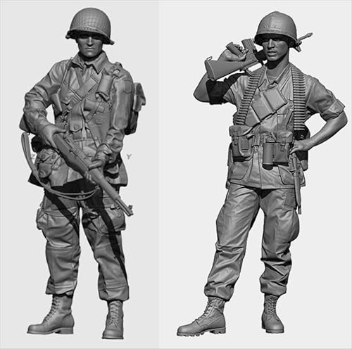 1/35 WWII Soldier Resin Soldier Model Kit Unbemalt und unmontiert Soldier Resin Model Kit (2-Personen) // L8R7A1 von Ahowse